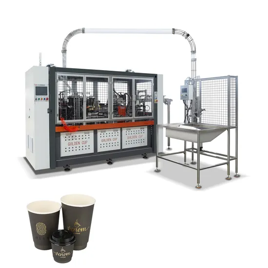 Высокоскоростное оборудование для производства бумажных стаканчиков для кофейных чашек с системой контроля и упаковки